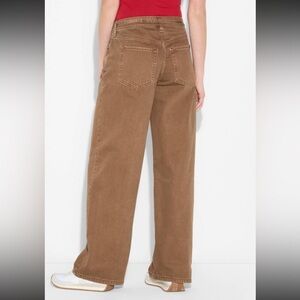 Wide Leg Low Rise Brown Denim Jeans